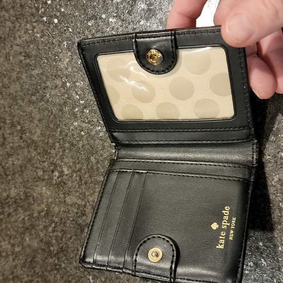 Kate Spade Black Cream Polka Dot Mini Wallet - Picture 4 of 5